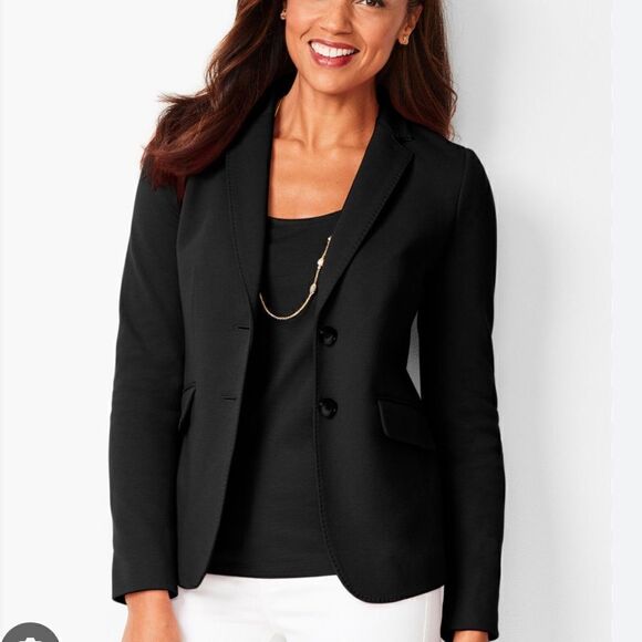 Talbots Black Knit Aberdeen Blazer | Size 10 - Picture 1 of 9